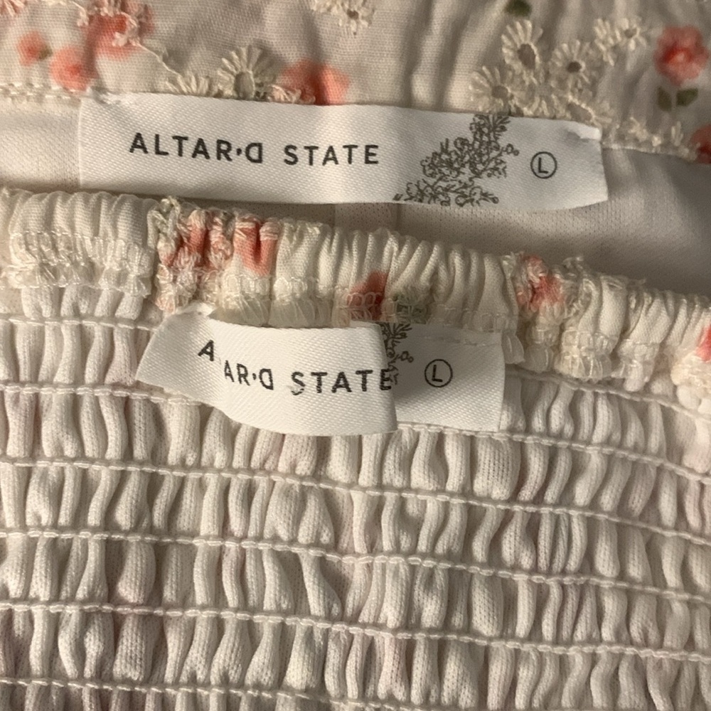 Altar’d State Pink Rosebud Eyelet Two-Piece Set - Picture 3 of 5